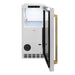 ZLINE Autograph Edition 15 in. Touchstone Clear Cube Ice Maker with Drain Pump and Solid Stainless Steel Door with Polished Gold Helix Handle (ICCDZ-ST-15-KG)