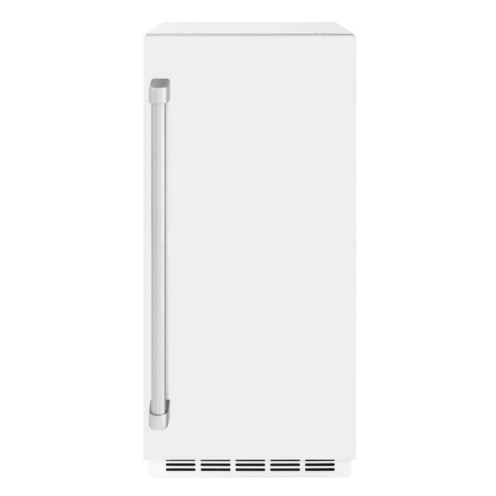 ZLINE 15 in. Touchstone Gourmet Ice Maker with Drain Pump and White Matte Door (IGMD-WM-15)