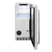 ZLINE Autograph Edition 15 in. Touchstone Gourmet Ice Maker with Drain Pump and Solid Stainless Steel Door with Polished Nickel Helix Handle (IGMDZ-ST-15-KPN)