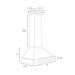 ZLINE Convertible Stainless Steel Range Hood with Copper Shell and Stainless Steel Handle with Size Options (KB4STX-C)