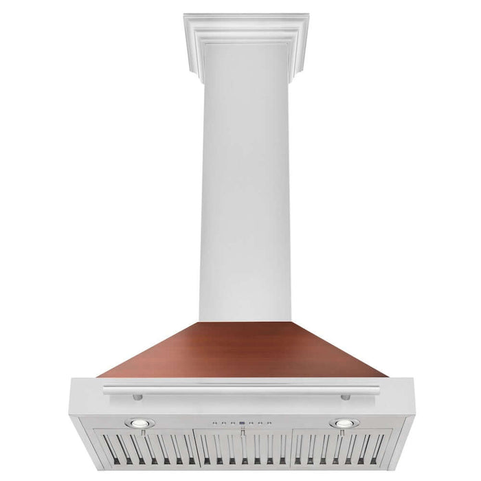 ZLINE Convertible Stainless Steel Range Hood with Copper Shell and Stainless Steel Handle with Size Options (KB4STX-C)