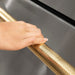 ZLINE Autograph Edition 24 in. Touchstone 168 Can Outdoor-Rated Dual Refrigerator Drawer with Stainless Steel Doors and Polished Gold Helix Handles (RDSOZ-ST-24-KG)