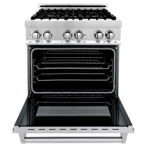 ZLINE 30 in. 4.0 cu. ft. Legacy Dual Fuel Range with 4 Burner Gas Cooktop and Electric Convection Oven in Stainless Steel with Griddle (RA-GR-30)