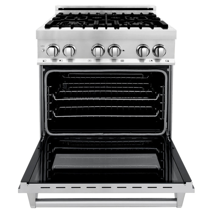 ZLINE 30 in. 4.0 cu. ft. Legacy Dual Fuel Range with 4 Burner Gas Cooktop and Electric Convection Oven in Stainless Steel with Griddle (RA-GR-30)