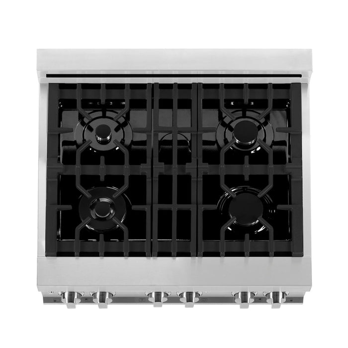 ZLINE 30 in. 4.0 cu. ft. Legacy Dual Fuel Range with 4 Burner Gas Cooktop and Electric Convection Oven in Stainless Steel with Griddle (RA-GR-30)