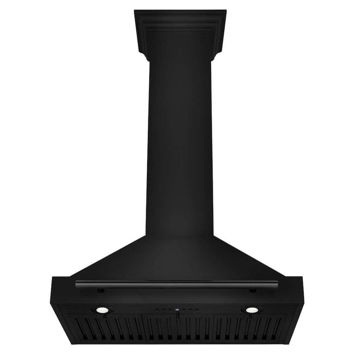 ZLINE Convertible Black Stainless Steel Wall Mount Range Hood with Black Stainless Steel Handle (BSKB4X)