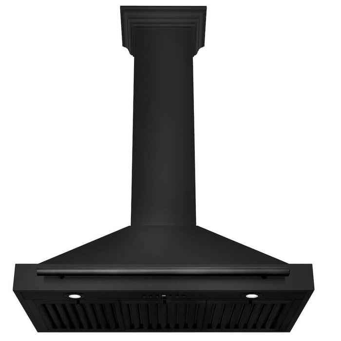 ZLINE Convertible Black Stainless Steel Wall Mount Range Hood with Black Stainless Steel Handle (BSKB4X)