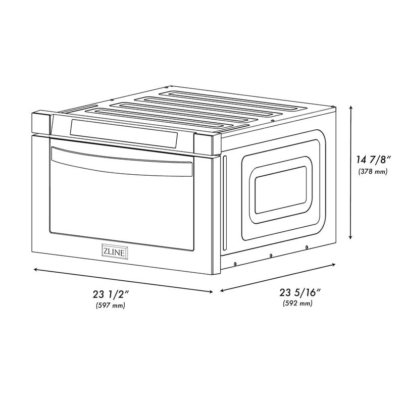 ZLINE 24" 1.2 cu. ft. Built-in Microwave Drawer with a Traditional Handle in Stainless Steel - MWD-1-H