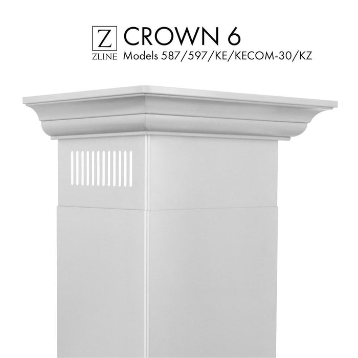 ZLINE Crown Molding 6 For 587/597/KE/KECOM-30/KZ Wall Range Hood Stainless Steel (CM6-587/597/KE/KECOM-30/KZ)