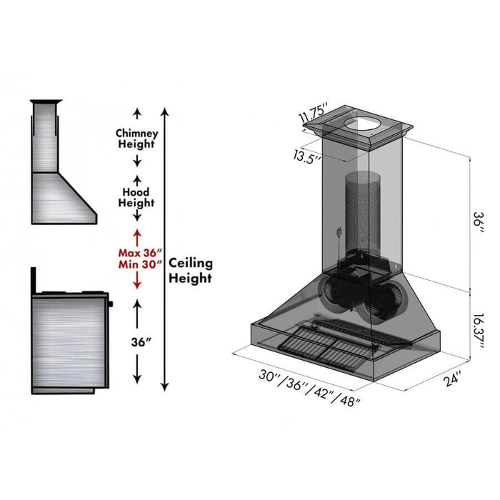 ZLINE 655-HBXXX-36 range hood