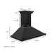 ZLINE Ducted Vent Wall Mount Range Hood in Black Stainless Steel with Built-in ZLINE CrownSound Bluetooth Speakers (BSKBNCRN-BT)
