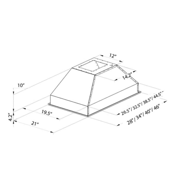 ZLINE 34 in. Ducted Island Mount Range Hood Insert in Stainless Steel (721i-34)