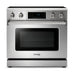 Thor Kitchen 5-Piece Appliance Package - 36-Inch Electric Range with Tilt Panel, Refrigerator with Water Dispenser, Wall Mount Hood, Dishwasher, & Wine Cooler in Stainless Steel