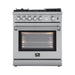 Forno 4-Piece Appliance Package - 30-Inch Gas Range with Air Fryer, Refrigerator, Microwave Drawer, & 3-Rack Dishwasher in Stainless Steel