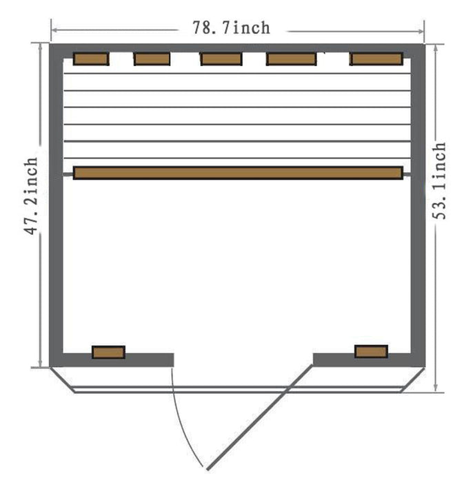 SunRay 4 Person Outdoor Sauna w/Ceramic Heaters - HL400D Cayenne