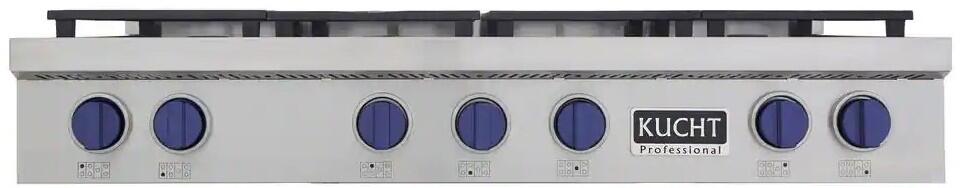 Kucht 48-Inch 6 Burner Gas Rangetop in Stainless Steel with Royal Blue Knob (KFX489T-B)