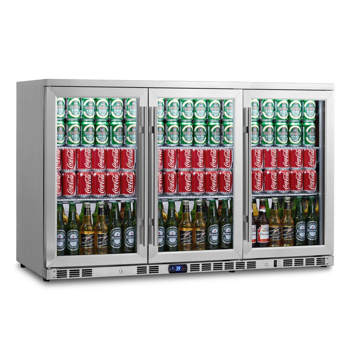 Kings Bottle 53 Inch Heating Glass 3 Door Large Beverage Refrigerator KBU328M