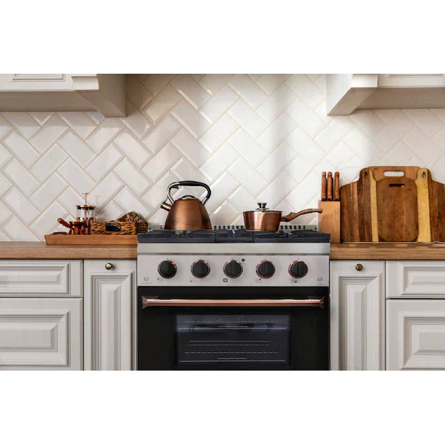 Kucht Signature 36-Inch Pro-Style Dual Fuel Range in Stainless Steel with Black Oven Door & Rose Gold Accents (KDF362-K-ROSE)