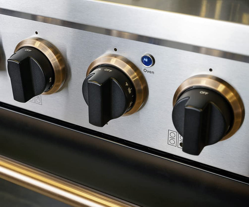 Kucht Signature 36" Gas Range in Stainless Steel with Black, Gold & Silver (KNG361-K-GOLD)