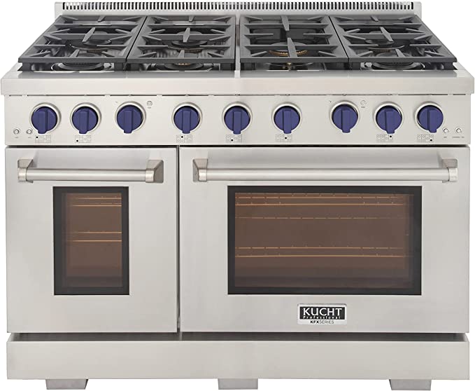 Kucht 48-Inch Gas Range in Stainless Steel with Blue Knob (KFX480-B)