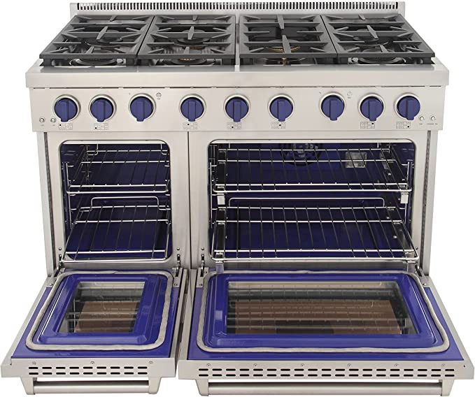 Kucht 48-Inch Gas Range in Stainless Steel with Blue Knob (KFX480-B)