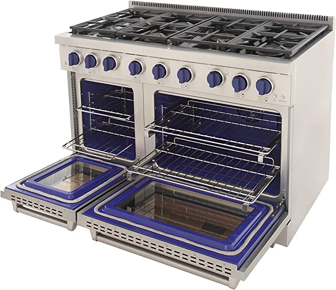 Kucht 48-Inch Gas Range in Stainless Steel with Blue Knob (KFX480-B)