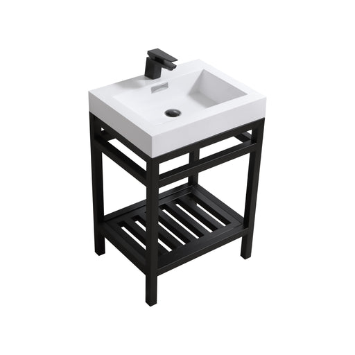 cisco-24-stainless-steel-console-with-acrylic-sink-matt-black-ac24-bk