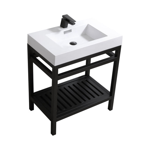 cisco-30-stainless-steel-console-with-acrylic-sink-matt-black-ac30-bk