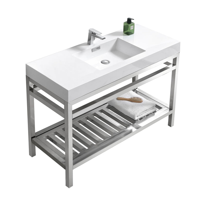 cisco-48-stainless-steel-console-with-acrylic-sink-chrome-ac48
