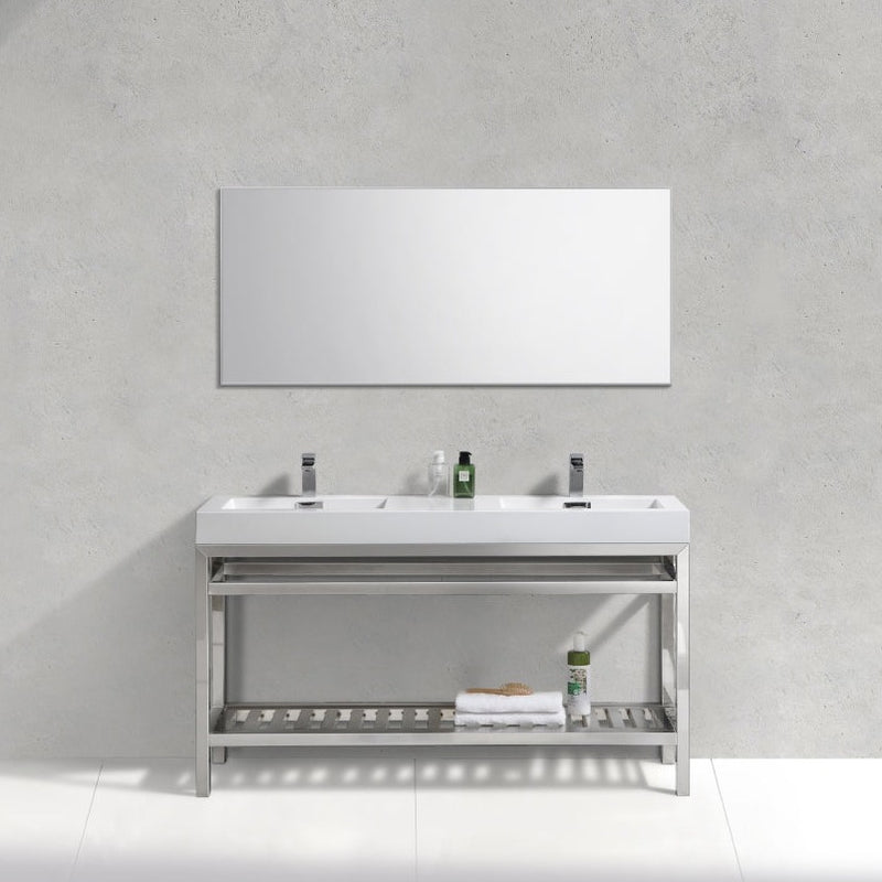 cisco-60-double-sink-stainless-steel-console-with-acrylic-sink-chrome-ac60d