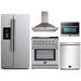 Forno 5-Piece Appliance Package - 30-Inch Dual Fuel Range with Air Fryer, Refrigerator with Water Dispenser, Wall Mount Hood, Microwave Drawer, & 3-Rack Dishwasher in Stainless Steel
