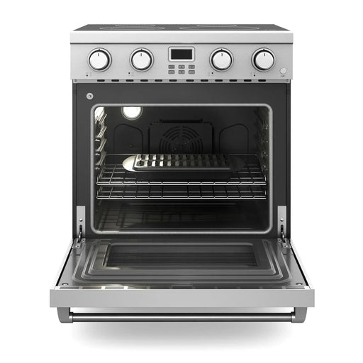Thor Kitchen 5-Piece Appliance Package - 30-Inch Electric Range, Refrigerator, Dishwasher, Microwave, and Wine Cooler in Stainless Steel