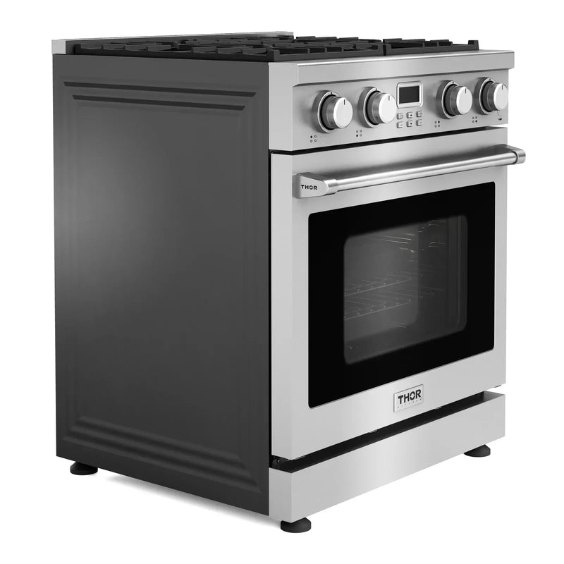 Thor Kitchen 2-Piece Appliance Package - 30-Inch Gas Range and Under Cabinet Range Hood in Stainless Steel