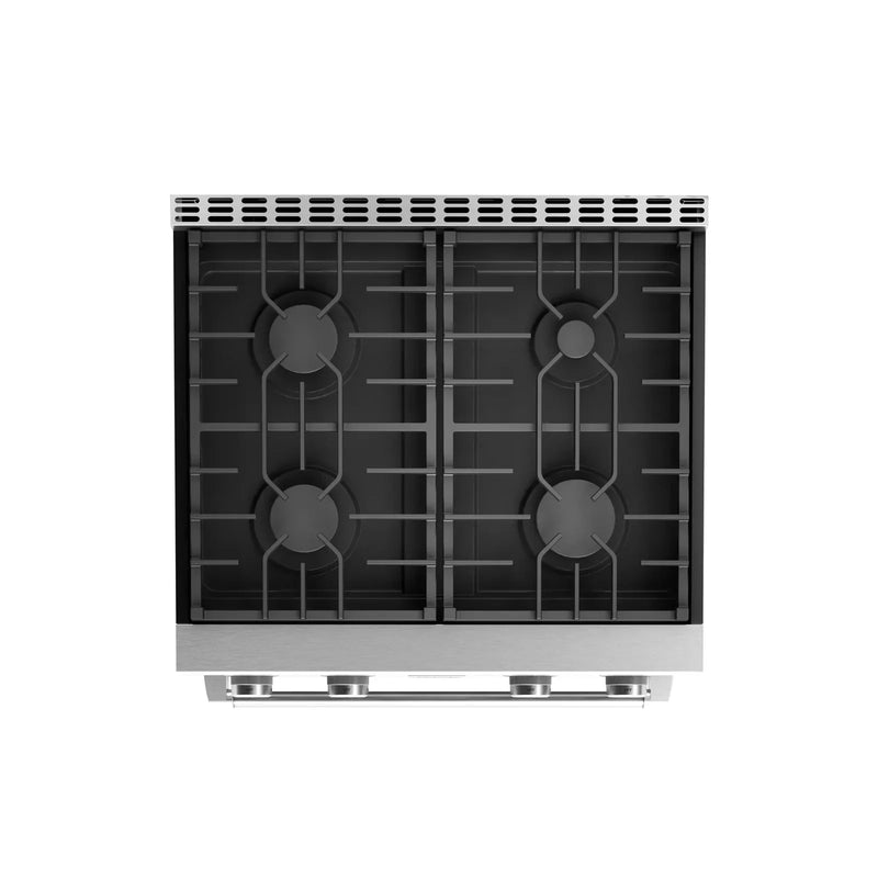 Thor Kitchen 6-Piece Appliance Package - 30-Inch Gas Range, Wall Mount Range Hood, Refrigerator, Dishwasher, Microwave, and Wine Cooler in Stainless Steel