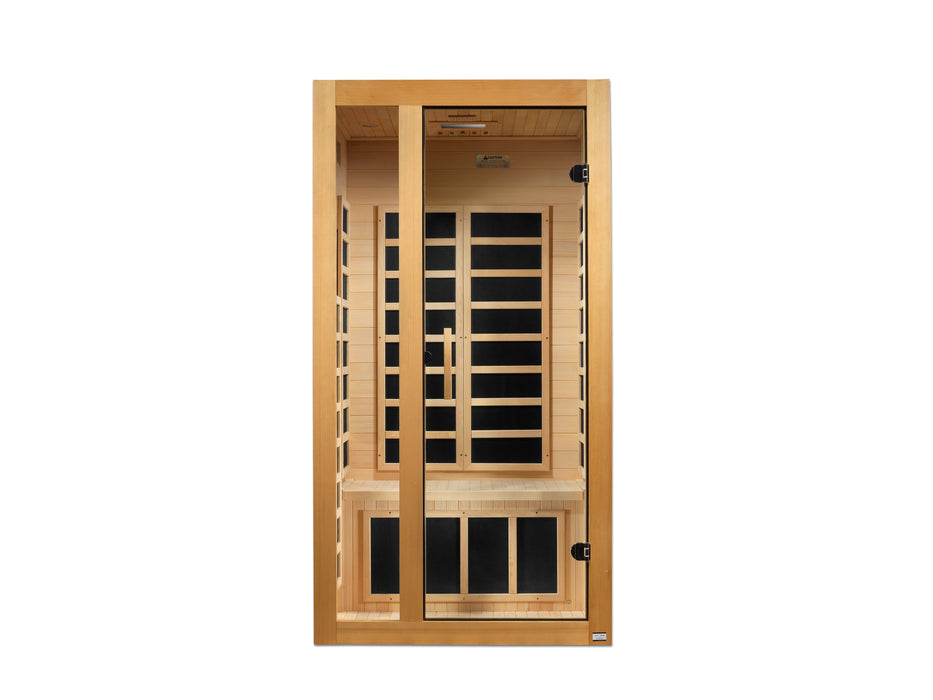 Golden Designs Dynamic "Gracia" 1-2-person Low EMF FAR Infrared Sauna Canadian Hemlock DYN-6119-01