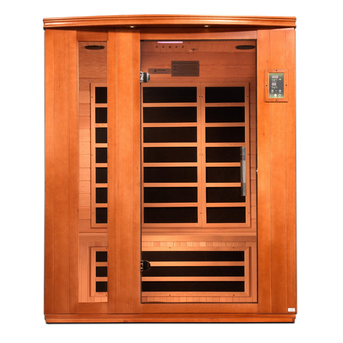 Golden Designs Dynamic Lugano 3-person Ultra Low EMF (Under 3MG) FAR Infrared Sauna (Canadian Hemlock) - DYN-6336-02 Elite