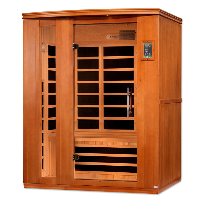 Golden Designs Dynamic Lugano 3-person Ultra Low EMF (Under 3MG) FAR Infrared Sauna (Canadian Hemlock) - DYN-6336-02 Elite