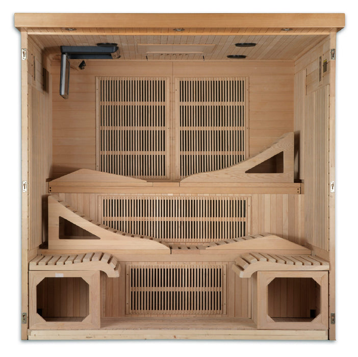 Golden Designs Dynamic Monaco 6-person Ultra Low EMF (Under 3MG) FAR Infrared Sauna (Canadian Hemlock) - DYN-6996-01