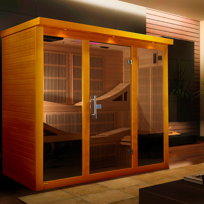 Golden Designs Dynamic Monaco 6-person Ultra Low EMF (Under 3MG) FAR Infrared Sauna (Canadian Hemlock) - DYN-6996-01