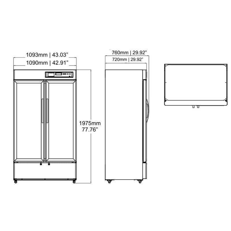 Kings Bottle 2℃～8℃ 725L Upright 2-Door Medical Fridge & Lab Refrigerator MLR725L