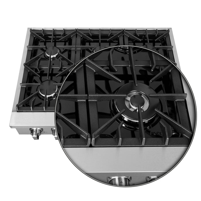 Forno 36″ Gas Rangetop ALTA QUALITA Pro-Style 6 Sealed Burners - FCTGS5737-36