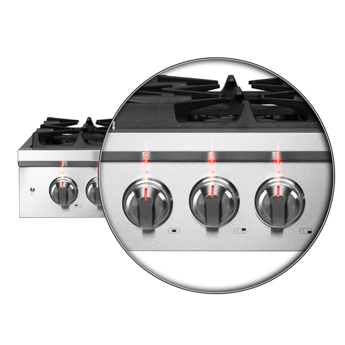 Forno 30″ Gas Rangetop ALTA QUALITA Pro-Style 5 Sealed Brass Burners - FCTGS5751-30