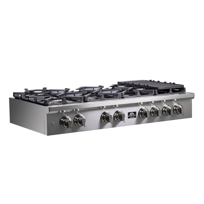 Forno 48″ Gas Rangetop ALTA QUALITA Pro-Style 8 Sealed Brass Burners - FCTGS5751-48