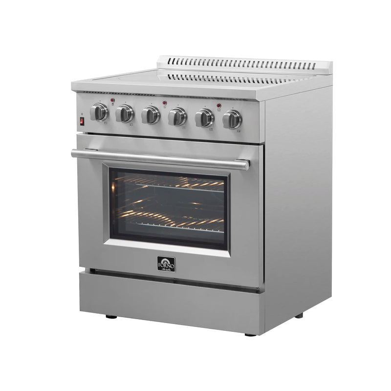 Forno 2-Piece Appliance Package - 30-Inch Electric Range and Wall Mount Range Hood with Backsplash in Stainless Steel