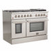 Forno 2-Piece Appliance Package - 48-Inch Gas Range with Air Fryer & 56-Inch Pro-Style Refrigerator in Stainless Steel