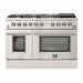 Forno 2-Piece Appliance Package - 48-Inch Gas Range with Air Fryer & 56-Inch Pro-Style Refrigerator in Stainless Steel
