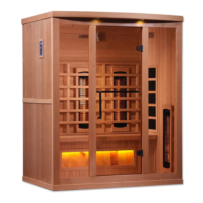 golden-designs-3-person-full-spectrum-puretech™-near-zero-emf-far-infrared-sauna-with-himalayan-salt-bar-canadian-hemlock-gdi-8030-02