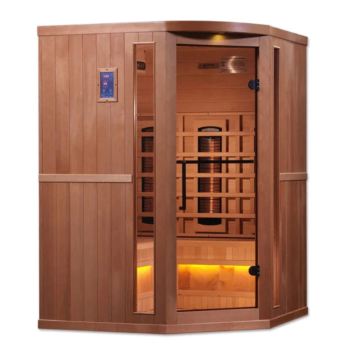 golden-designs-3-person-corner-full-spectrum-puretech™-near-zero-emf-far-infrared-sauna-with-himalayan-salt-bar-canadian-hemlock-gdi-8035-02