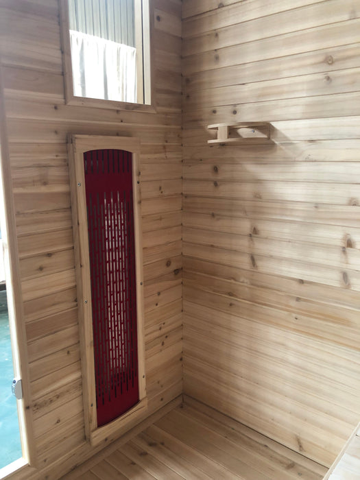 SunRay 4 Person Outdoor Sauna w/Ceramic Heaters - HL400D Cayenne