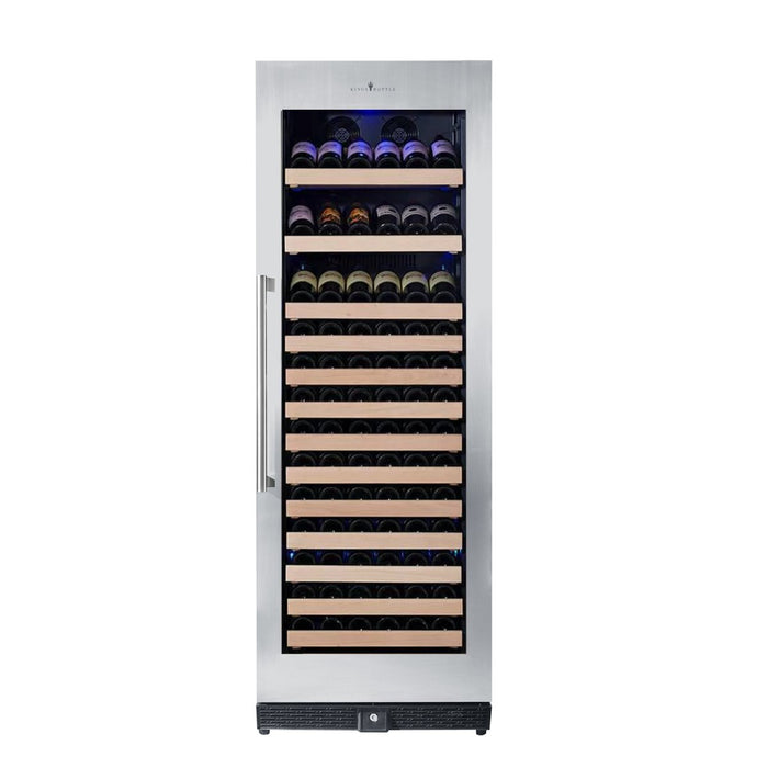 Kings Bottle 166 Bottle Large Wine Cooler Refrigerator Drinks Cabinet KBU170WX-SS, LHH